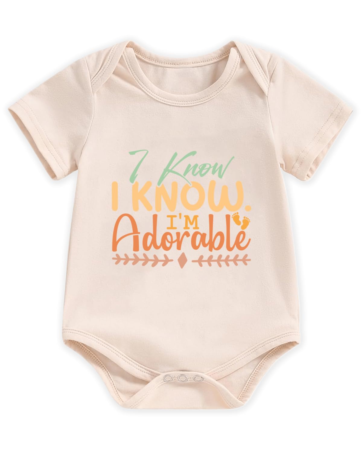 Honeypawpaw Newborn Infant Baby Boys Girls Bodysuit, Lap Shoulder Snap Closure Romper Reveal, Soft Cotton Announcement Gift