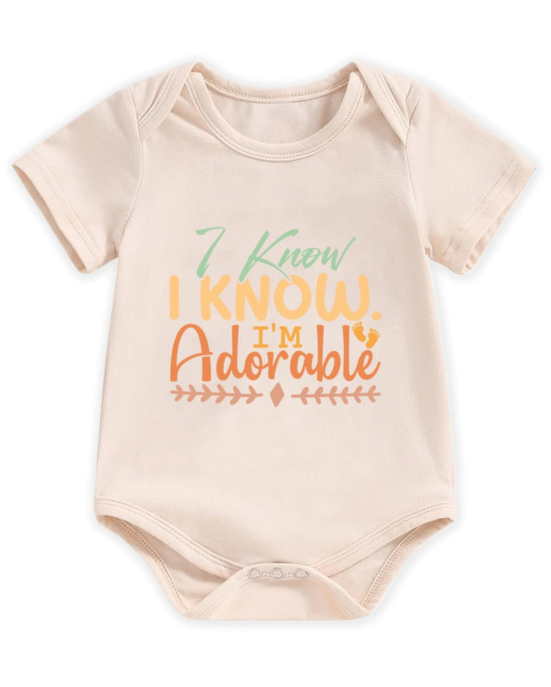 Honeypawpaw Newborn Infant Baby Boys Girls Bodysuit, Lap Shoulder Snap Closure Romper Reveal, Soft Cotton Announcement Gift