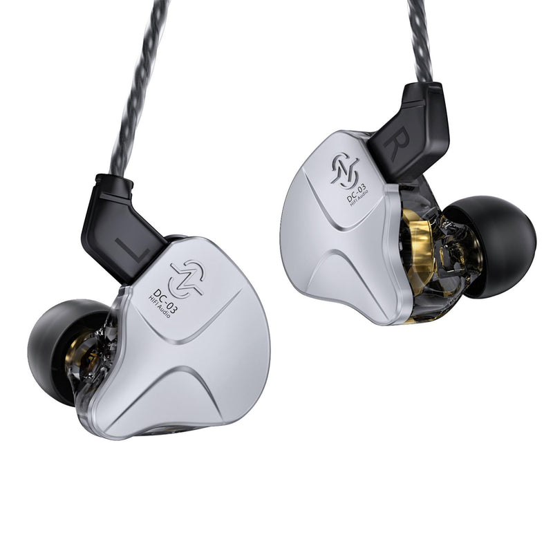 CCZ DC03 IEMs for Gaming with Mic, 1DD HiFi Headphones in Ear Monitors for Singers Musician, Deep Bass Sound Noise Cancelling Wired Gaming Earbuds, IEM Earphones with Detachable Cable(Black, with Mic)