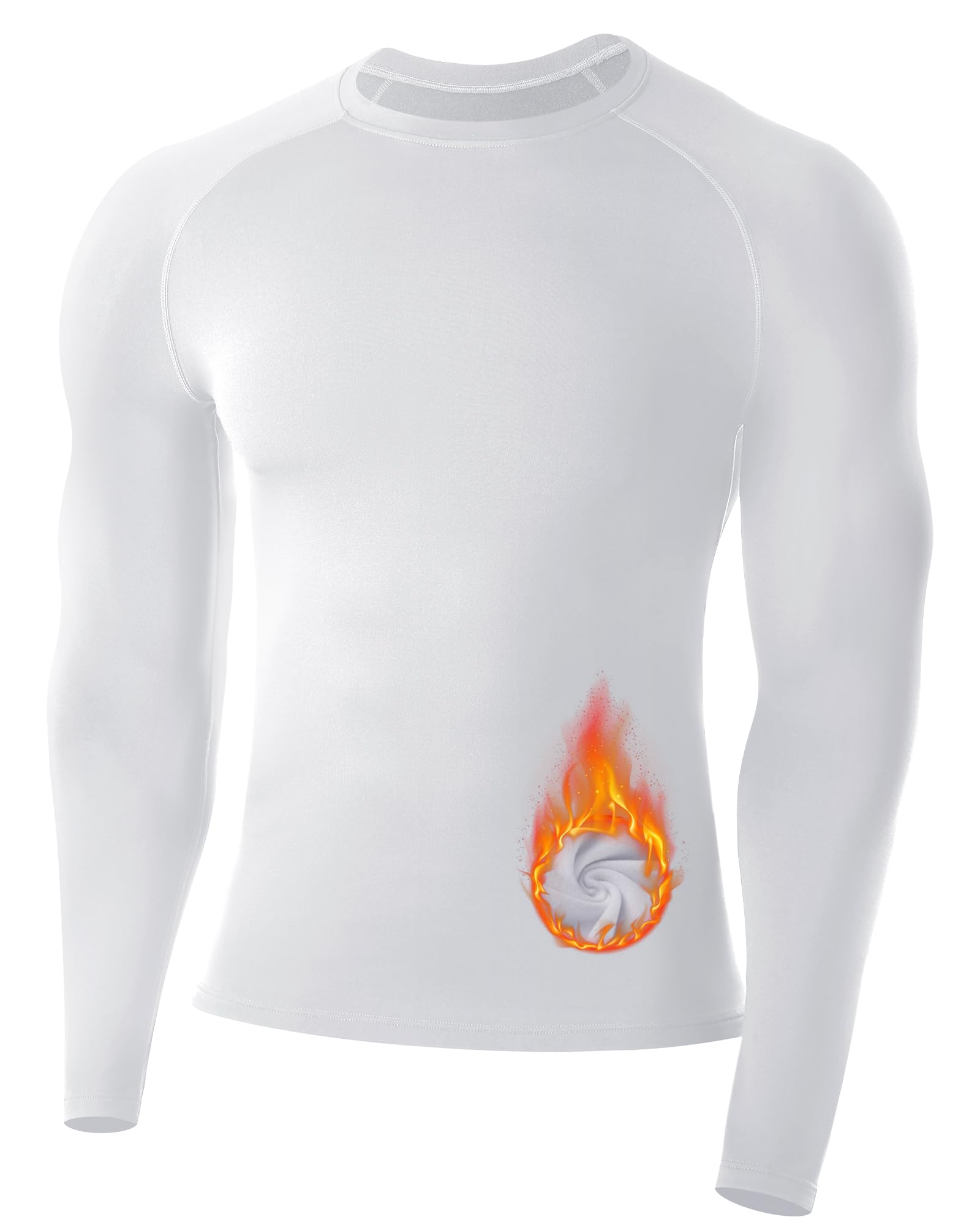 Runhit Men's Thermal Compression Shirt Fleece Lined Long Sleeve Thermal Shirts Athletic Base Layer Top Cold Weather Gear-14