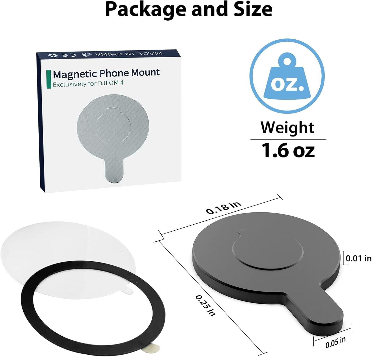 OM Magnetic Phone Mount for DJI Osmo Mobile 8/7P/OM 7/OM 6/SE/OM 5/OM 4 SE/OM 4 Magsafe Quick-Release Adapter Magnet Clamp Clip, Mounting for Video Photo Shooting Phone DJI Gimbal Accessories
