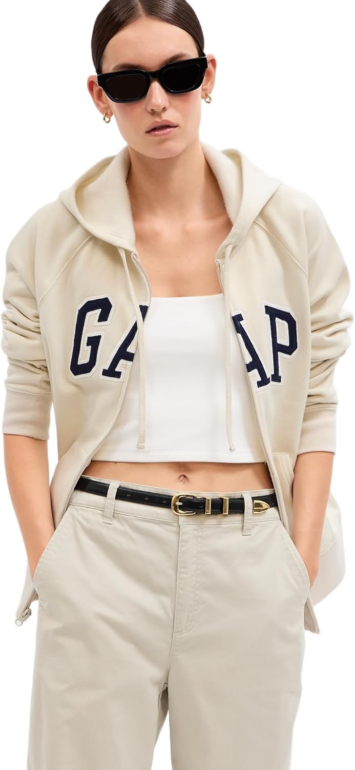 GAP womens Logo Hoodie Hooded Full Zip Sweatshirt-33