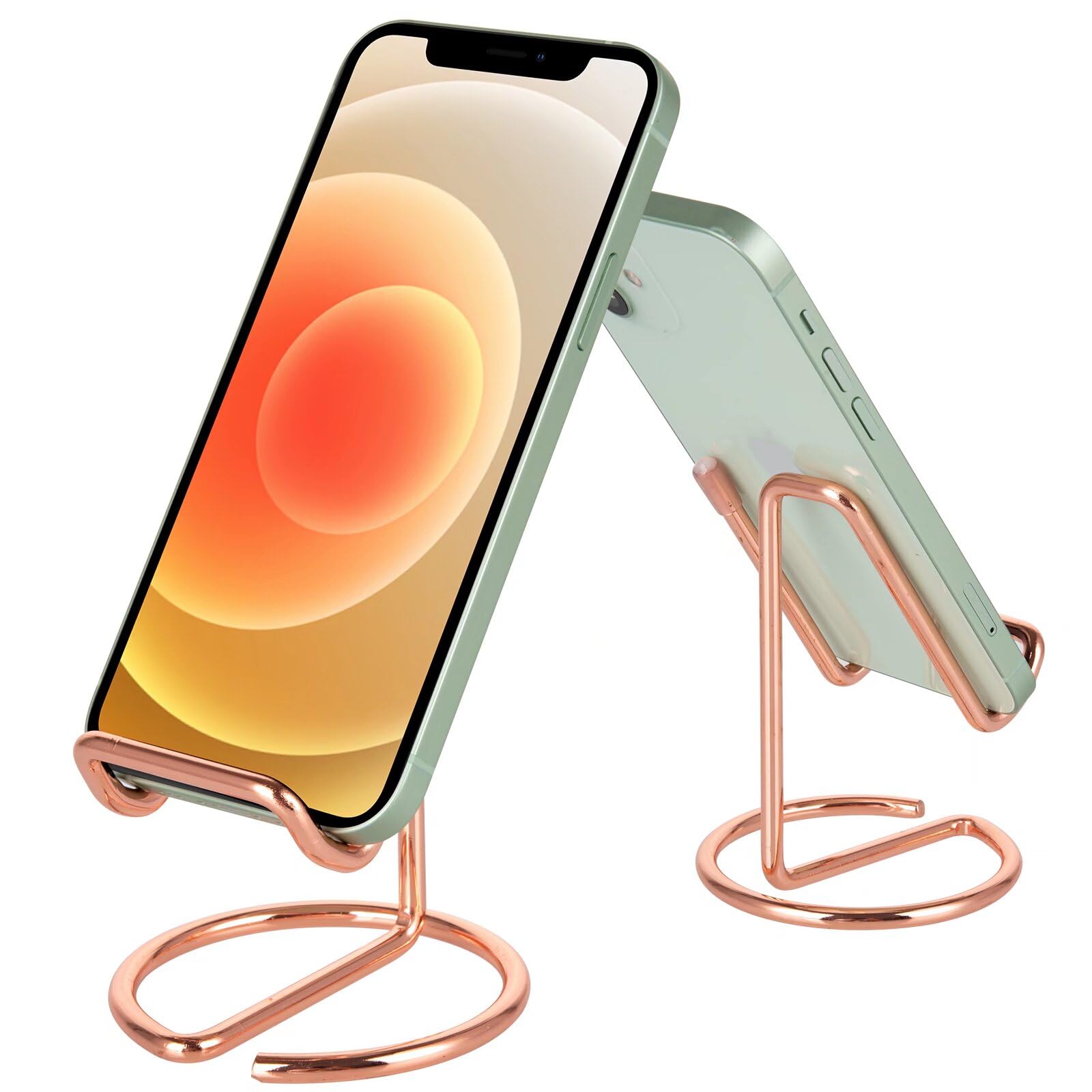 Cell Phone Stand for Desk, Cute Metal Gold Cell Phone Stand Holder Desk Accessories, Compatible with All Mobile Phones, iPhone, iPad