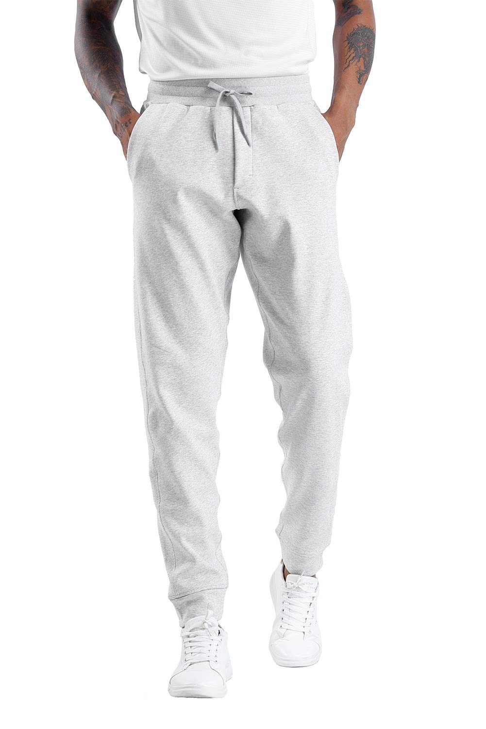 THE GYM PEOPLE Mens' Fleece Joggers Pants with Deep Pockets in Loose-fit Style-25