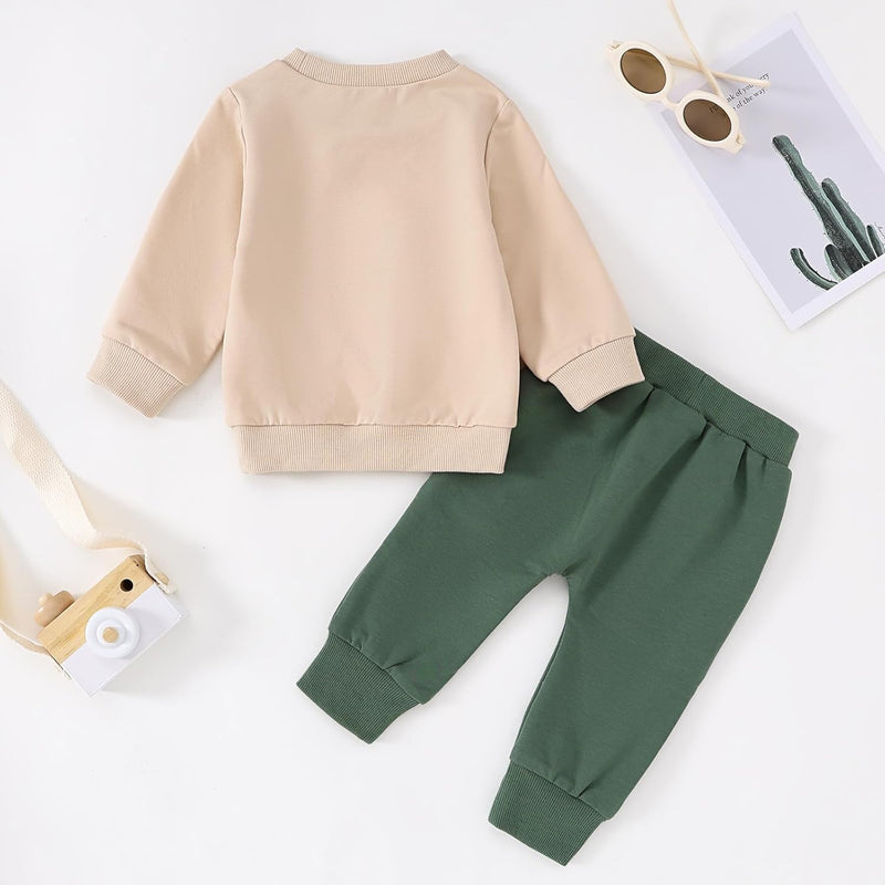 Yvowming Baby Boy Clothes Fall Clothes Truck Print Long Sleeve Pullover Tops + Pant Sets Toddler Winter Outfits