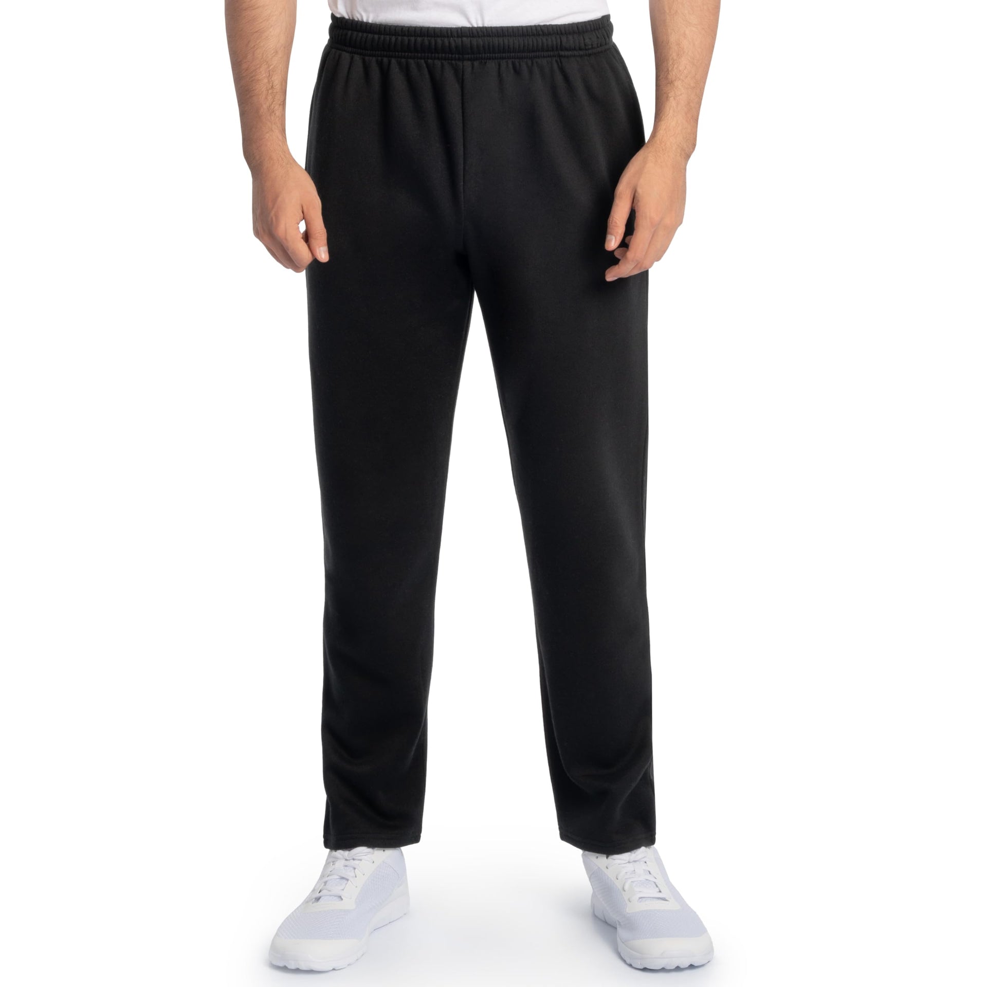 Fruit of The Loom Mens Eversoft Fleece Open Bottom Sweatpants with Pockets, Relaxed Fit, Moisture Wicking, Breathable