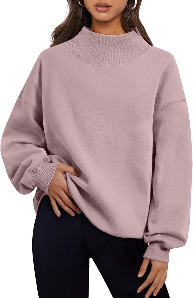 Trendy Queen Womens Oversized Sweatshirts Turtleneck Pullover Long Sleeve Hoodies Tops Fall Fashion Outfits 2026 Clothes-34
