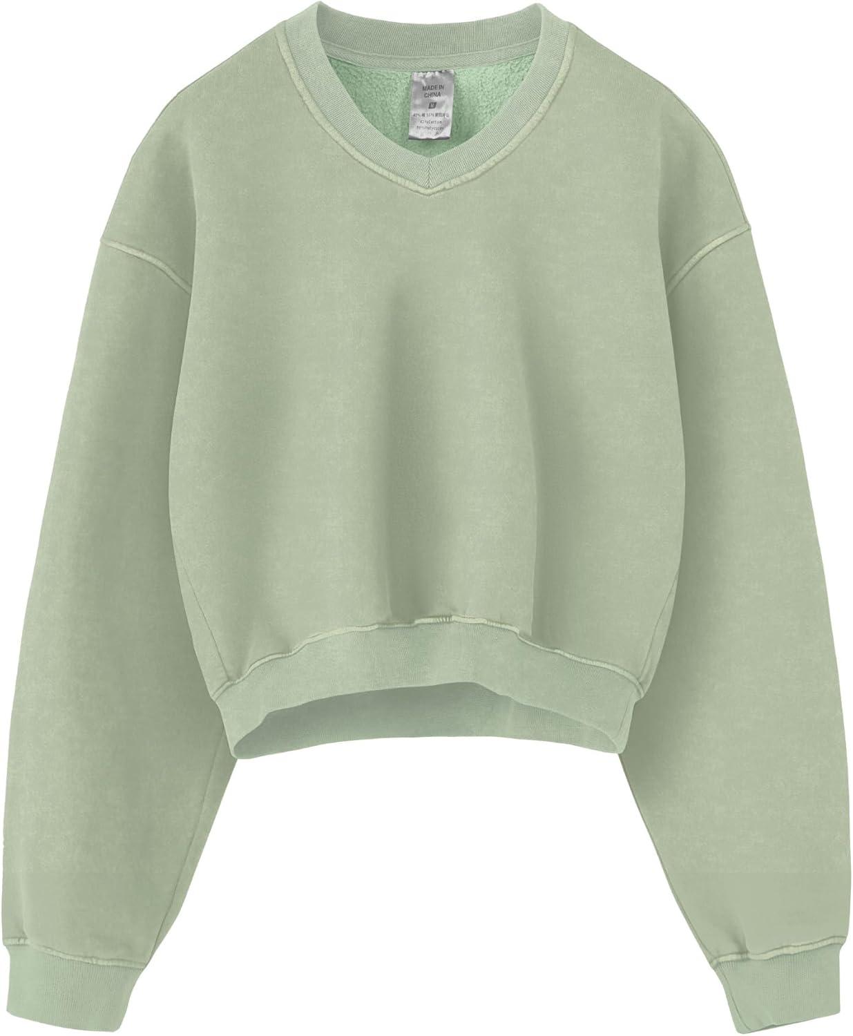Hatant Sweatshirt for Women Acid Wash Athletic Hoodie Heritage Fleece V-neck Long Sleeve Hoodie Fleece Women Sweatshirt-78