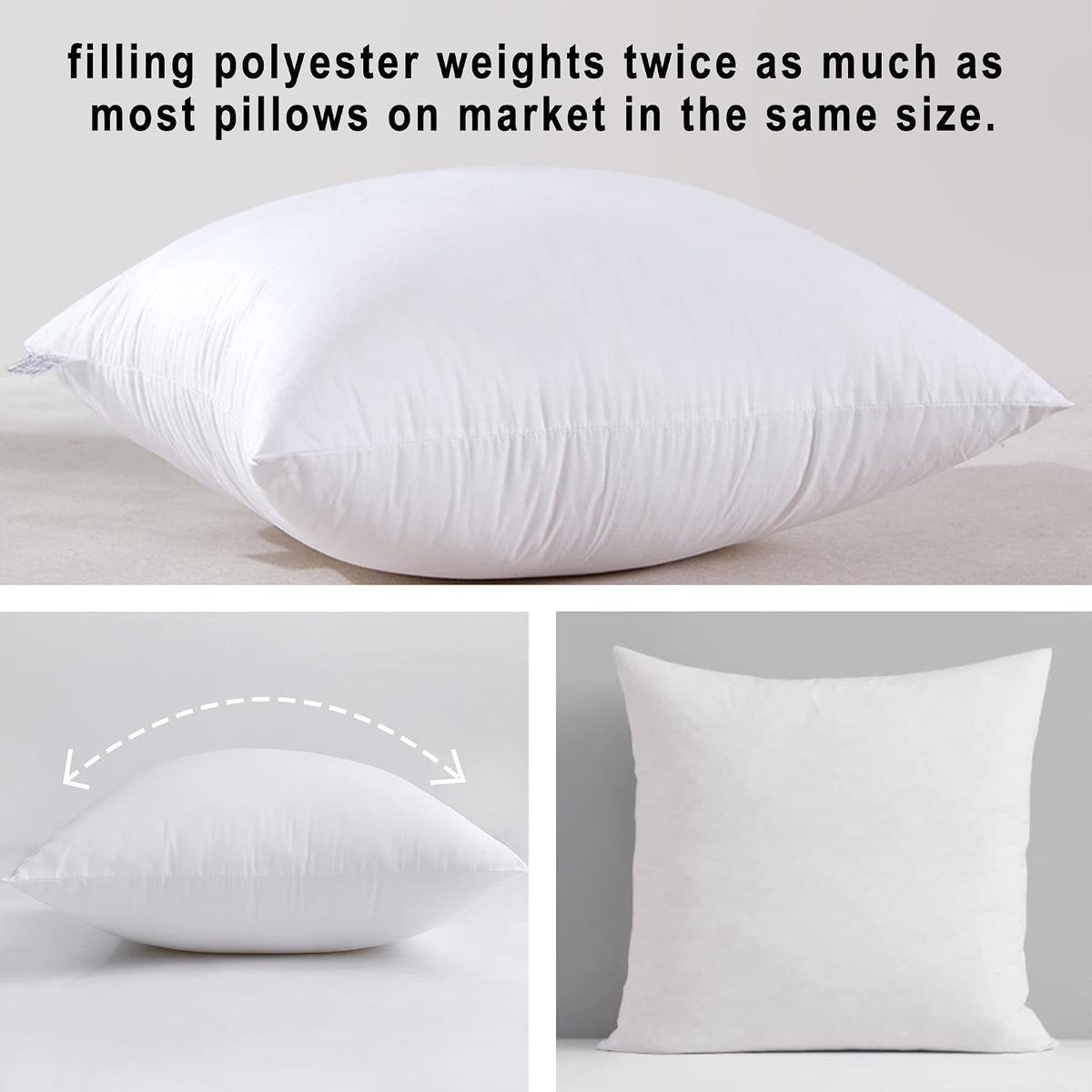HITO 12x20 Pillow Inserts (Set of 2)- 100% Cotton Covering Down Alternative Throw Pillows White for Couch Bed Sofa
