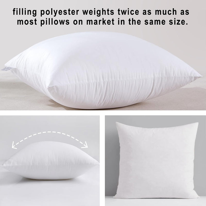 HITO 12x20 Pillow Inserts (Set of 2)- 100% Cotton Covering Down Alternative Throw Pillows White for Couch Bed Sofa