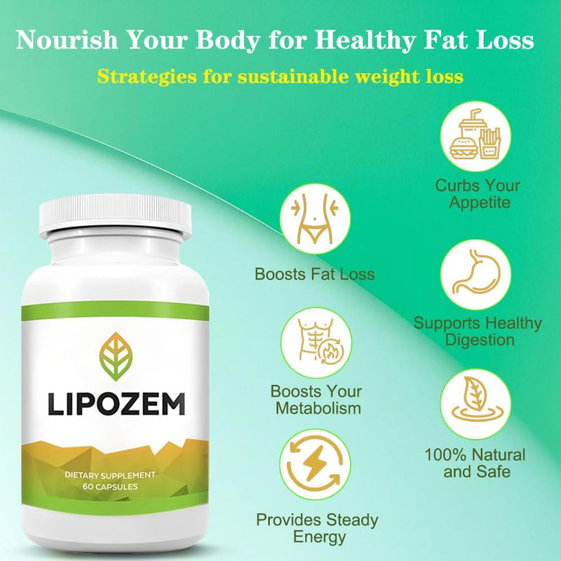 Lipo-zem Capsules - 100% Natural Ingredients, Vegan Non-GMO, Gluten-Free