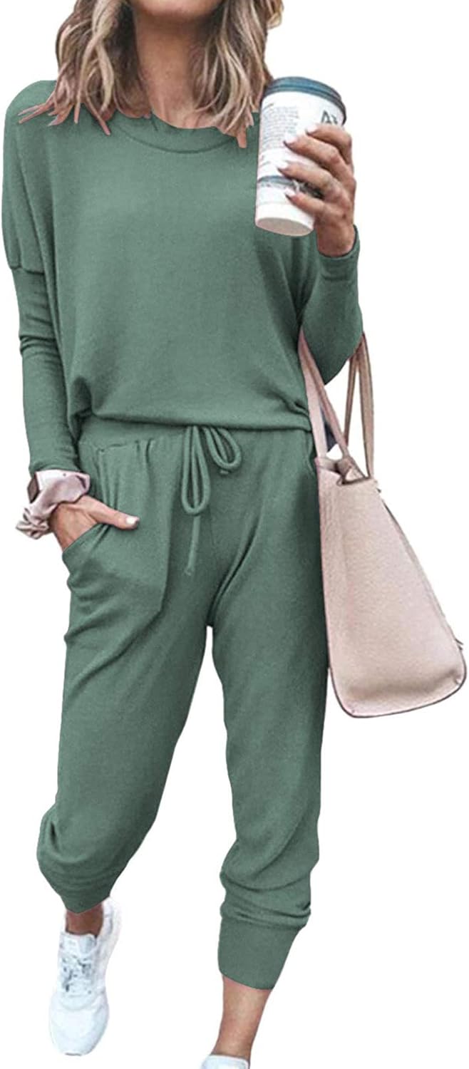 PRETTYGARDEN Women Fall 2 Piece Lounge Outfit Long Sleeve Tops High Waisted Jogger Pants Set Spring Travel Clothes Tracksuit-33