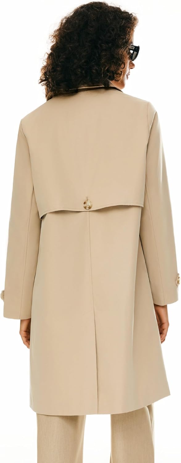 Orolay Women's Single Breasted Trench Coat Mid-Long Classic Lapel