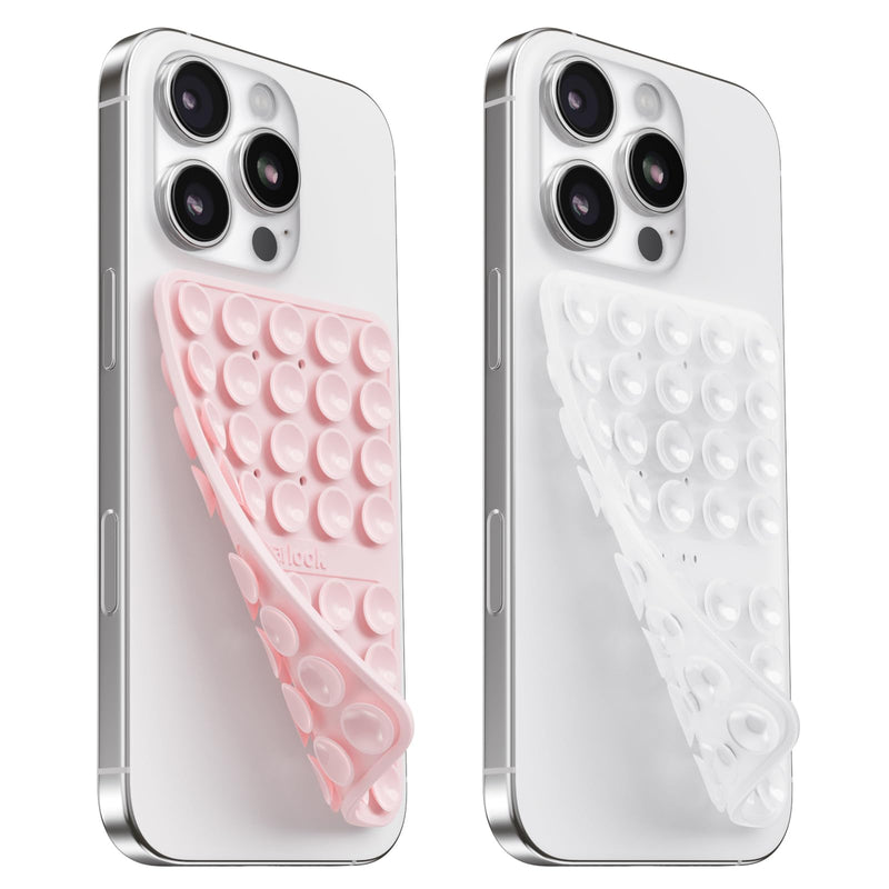 Klearlook Silicone Suction Cup Phone Case Mount Double Sided, Sticky Phone Grip with Higher Suction Power for Cell Phone, Hands-Free Phone Accessories Holder for Selfies and Videos, Transparent