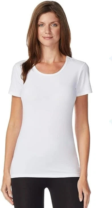 32 DEGREES Women Cool Scoop Neck Wicking Tee Shirt Medium White-1
