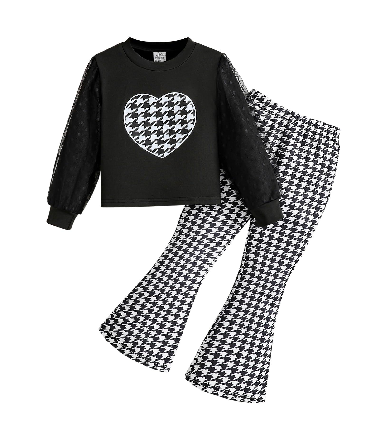 VeryNew Toddler Girl Clothes Sets, 2Pcs Cute Fall Outfit for Little Girls, Long Sleeve Top & Pants for Size 4-8T