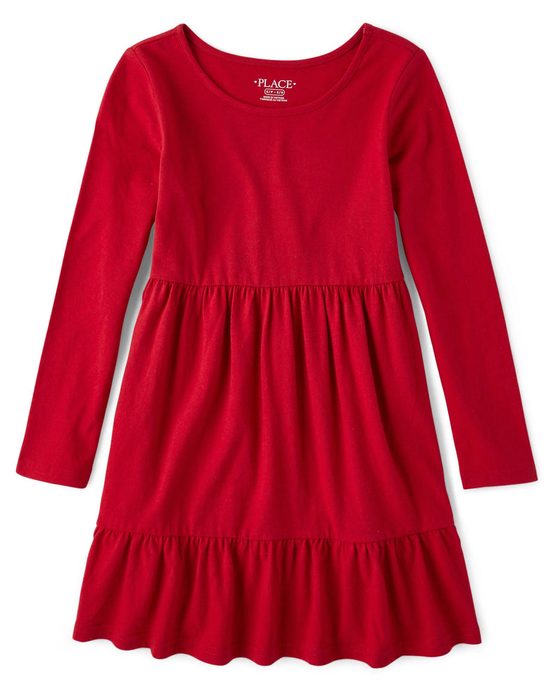 The Children's Place Girls Printed Skater Dress, Long Sleeve