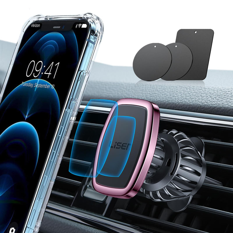 LISEN Magnetic Phone Holder for Car, Car Phone Holder Magnetic with Upgraded Clip & Ultra 6 Strong Magnets, Magnetic Car Phone Mount Magnet for Car Automobile Cradles, Soporte de Telefono para carro