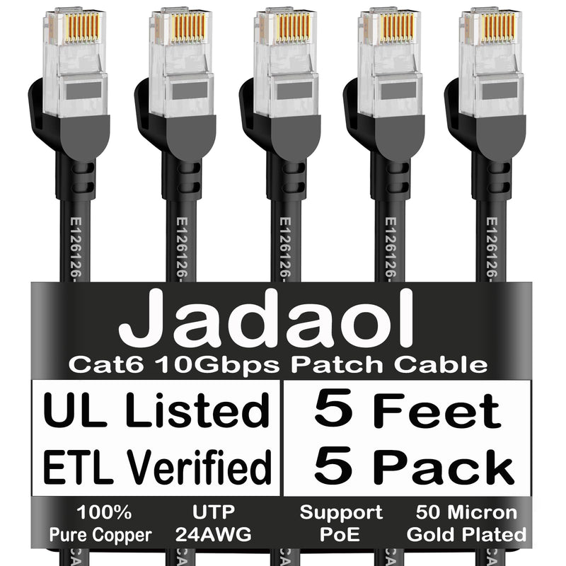 Jadaol Cat 6 Ethernet Cable 50 ft, 10Gbps Support Cat8 Cat7 Network, Flat RJ45 LAN Patch Cable, High-Speed Wired Internet Cable for Router, Modem, Switch, Gaming Consoles, PC, Streaming Devices, White