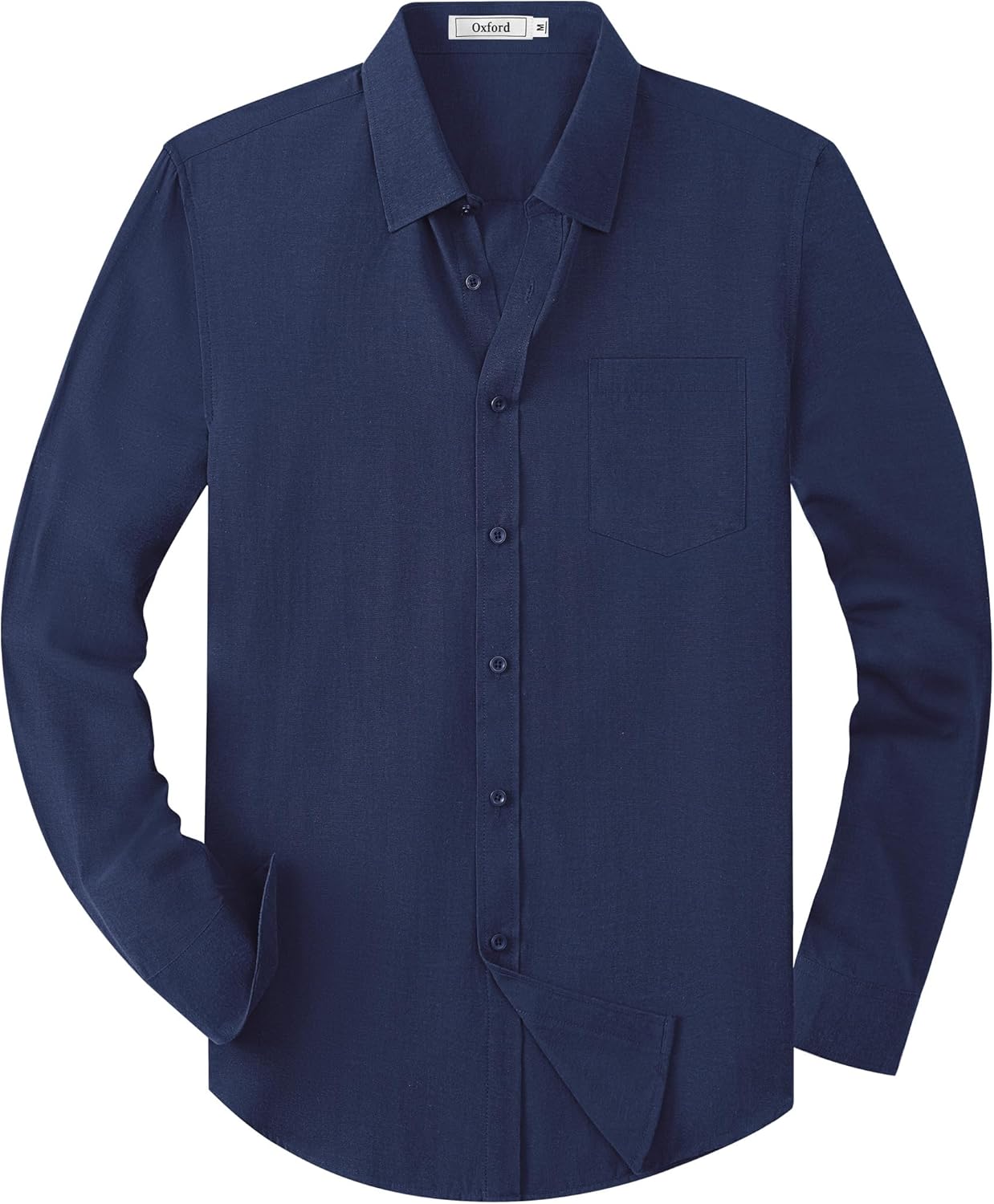 Mens Oxford Shirts Long Sleeve Business Casual Cotton Dress Shirt Wedding Dating Party Button Down Tops with Pocket-66