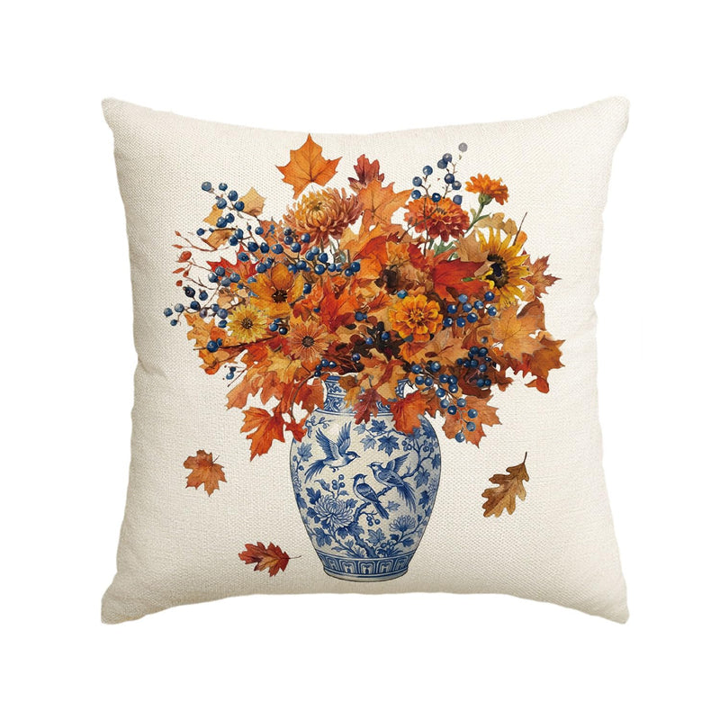 AVOIN colorlife Fall Flowers Bird Vase Throw Pillow Cover 12x20 Inch