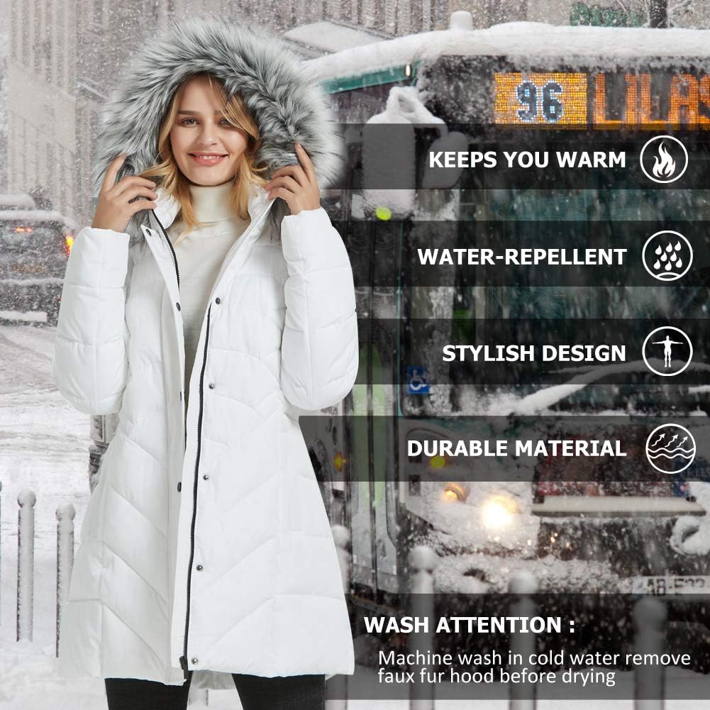 BINACL Women's Winter Warm Thicken Long Outwear Pockets Coat Parka Jacket XS-3XL-77