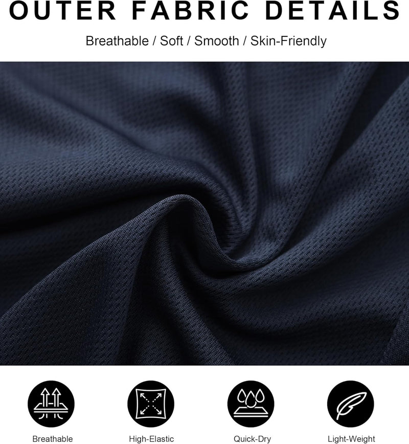 4 Pack Mens 2 in 1 Running Workout Shorts with Liner, Gym Athletic Quick Dry Sport Shorts with Pockets