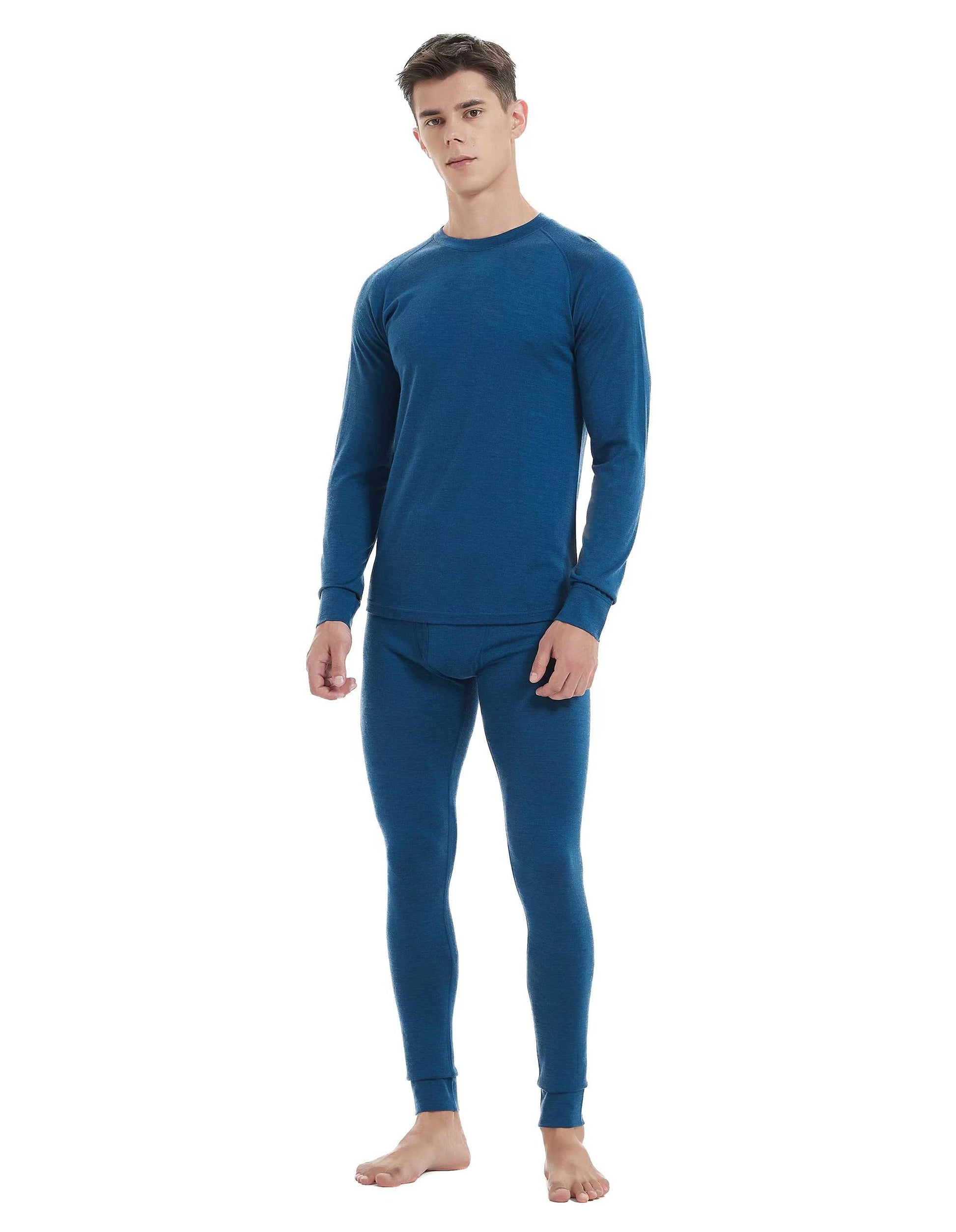Iguana Mens 100% Merino Wool Base Layer Sets for Ski Lightweight Thermal Underwear-30