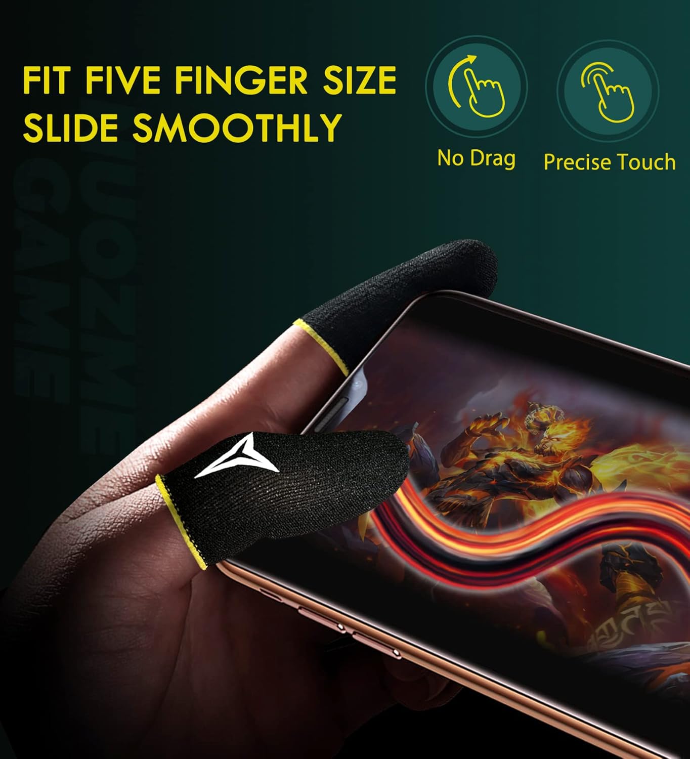 15 Pack 3 Colors E-Sports Light Model Gaming Finger Sleeves, 0.15mm Superconducting Nanofibers, Smooth Feel, Anti-Sweat, Extremely Thin, Fit All Touchscreen Devices