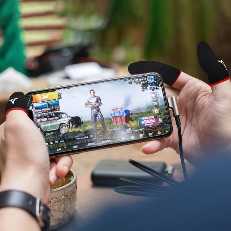 Professional Mobile Gaming Finger Sleeves with a Slide Box,No More Slipping,Longer Size for 5 Fingers, High Sensitivity,Anti-Sweat,Anti-Slip Finger Gaming Gloves Fits All Touchscreen Devices,6 Pack