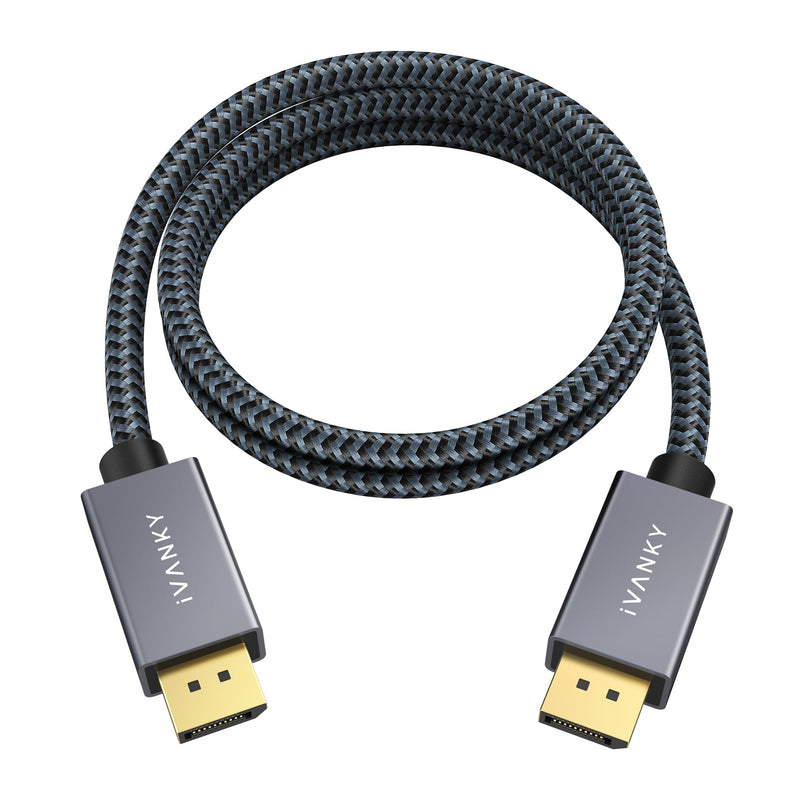 IVANKY VESA Certified DisplayPort Cable, 6.6ft DP Cable 1.2, [4K@60Hz, 2K@165Hz, 2K@144Hz], High Speed Gold-Plated Display Port to Display Port Cabl, for Gaming Monitor, Graphics Card, TV, PC, Laptop
