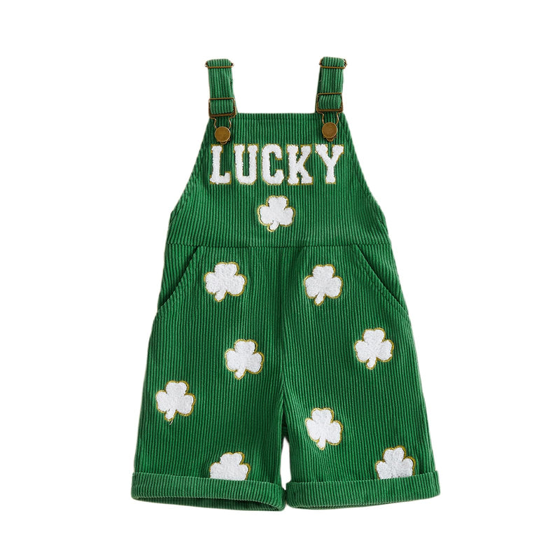 Ayalinggo St Patricks Baby Girl Boy Outfit Toddler St Patricks Lucky Clover Overalls Jeans Shorts Summer Clothes Clothing