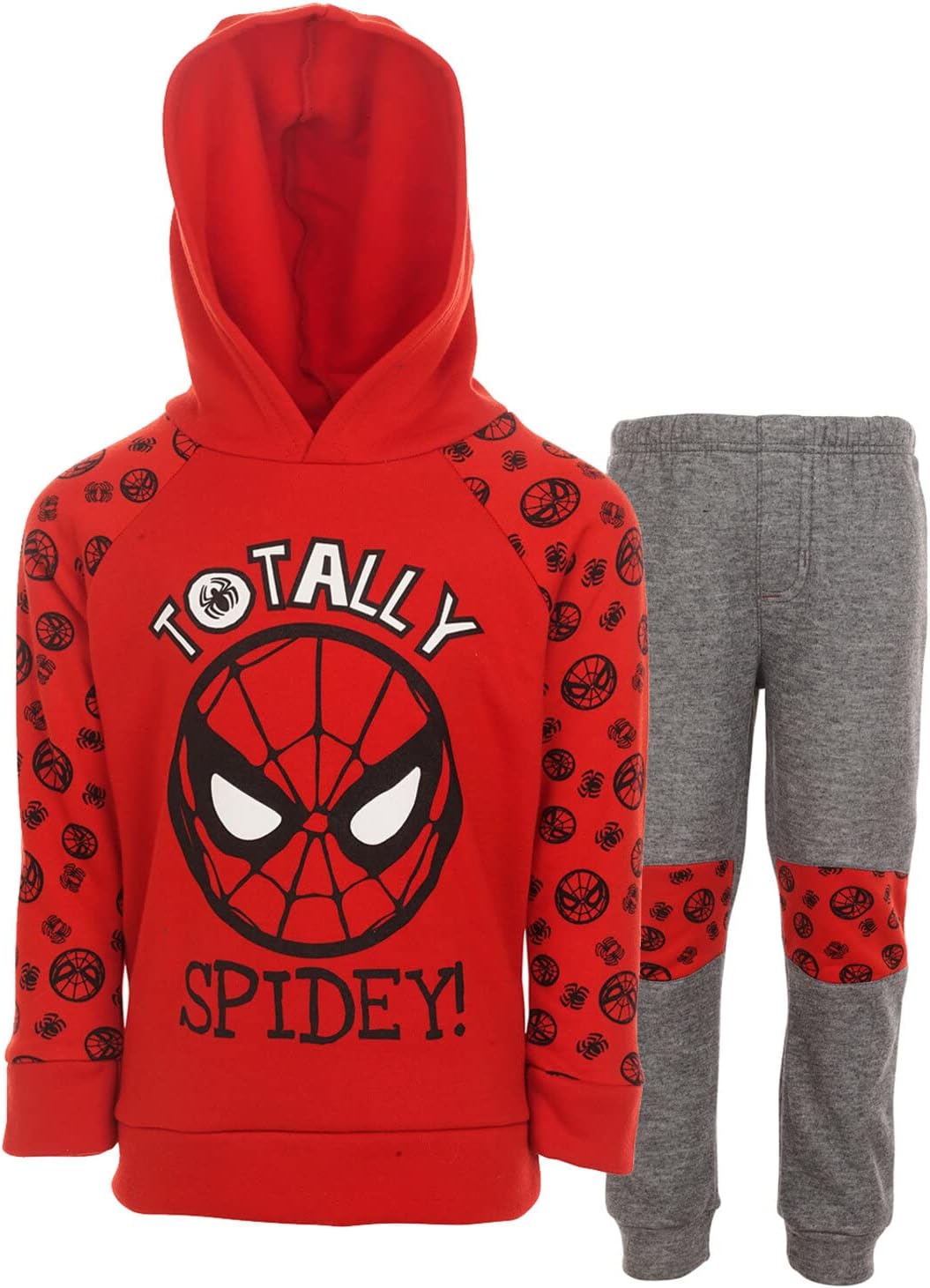 Marvel Avengers Spider-Man Fleece Pullover Hoodie and Jogger Pants Outfit Set Toddler to Big Kid Sizes (2T - 18-20)
