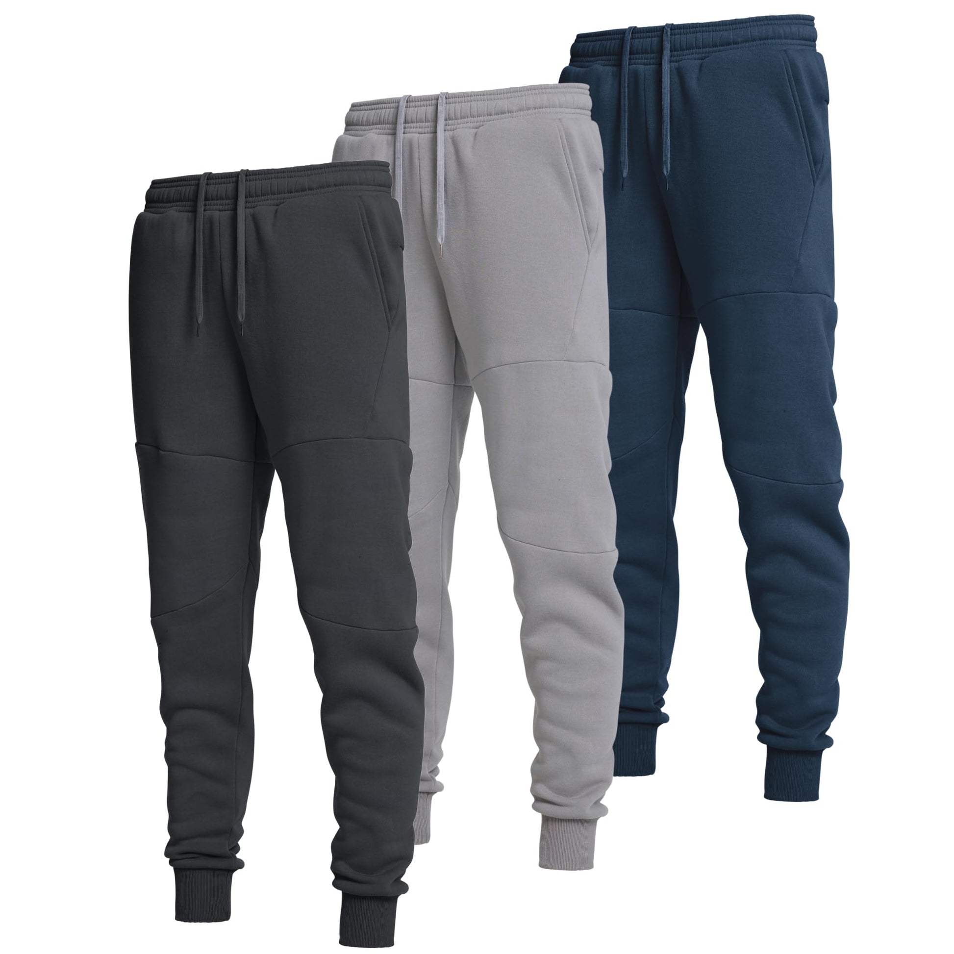 Ultra Performance 3 Pack Fleece Active Tech Joggers for Men, Mens Sweatpants with Zipper Pockets-3
