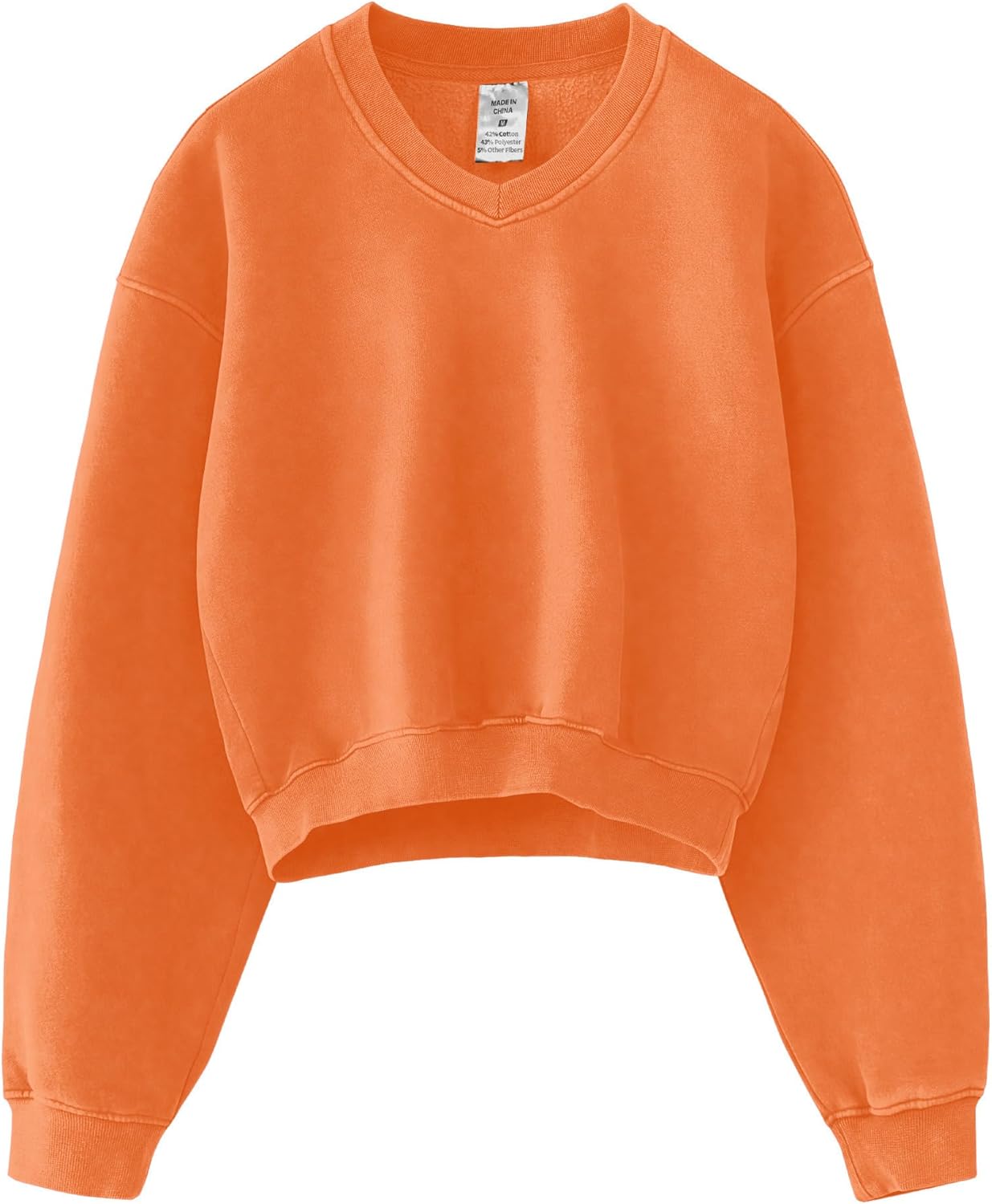 Hatant Sweatshirt for Women Acid Wash Athletic Hoodie Heritage Fleece V-neck Long Sleeve Hoodie Fleece Women Sweatshirt-34