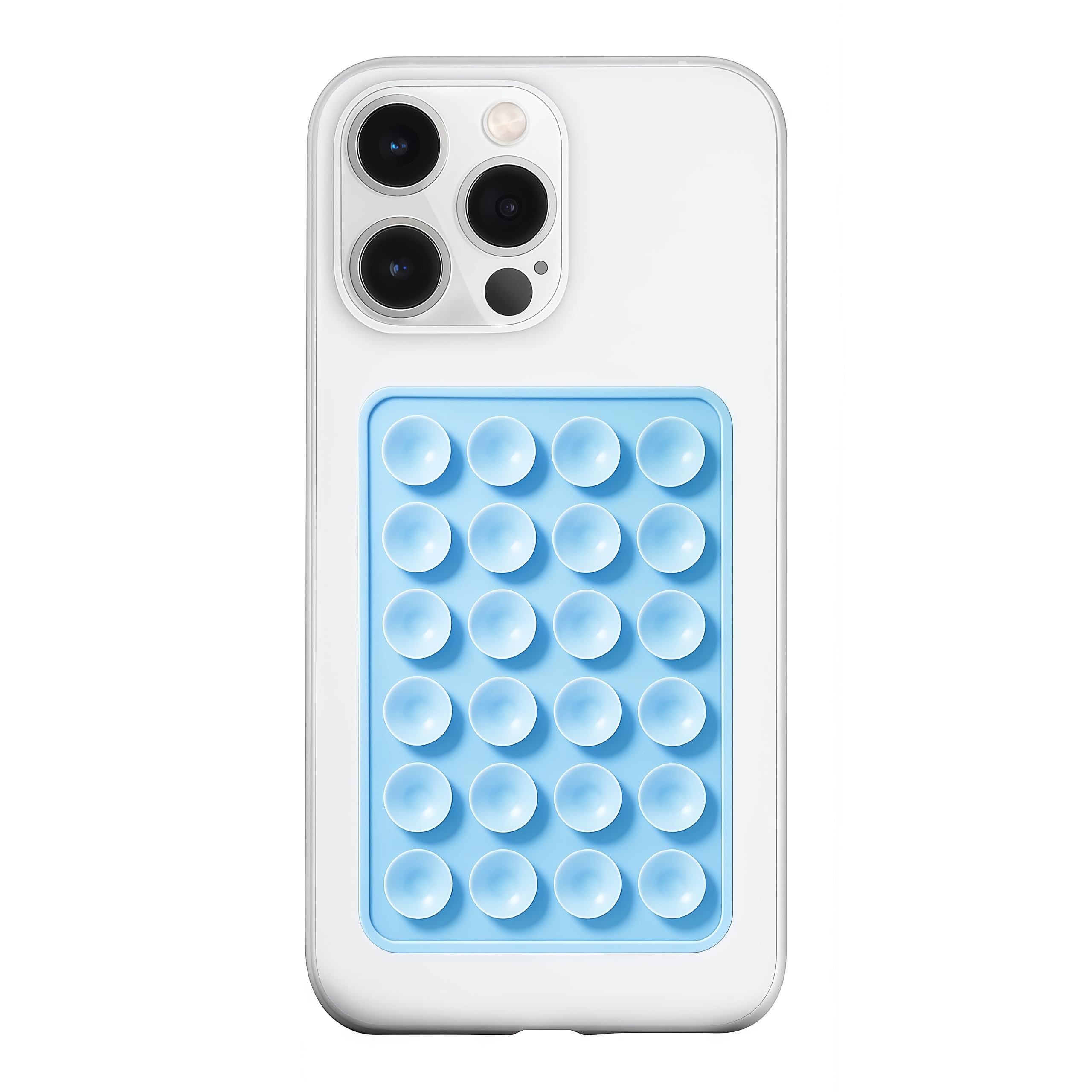 Silicone Suction Phone Case Mount, Silicon Adhesive Phone Accessory for Smartphones, Hands-Free Mirror Shower Phone Holder for Selfies, Tiktok Videos (Light Pink)