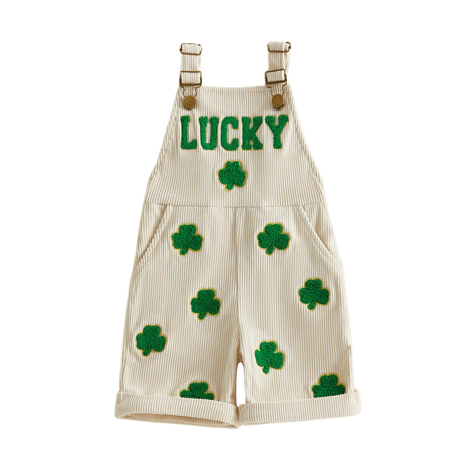 Ayalinggo St Patricks Baby Girl Boy Outfit Toddler St Patricks Lucky Clover Overalls Jeans Shorts Summer Clothes Clothing