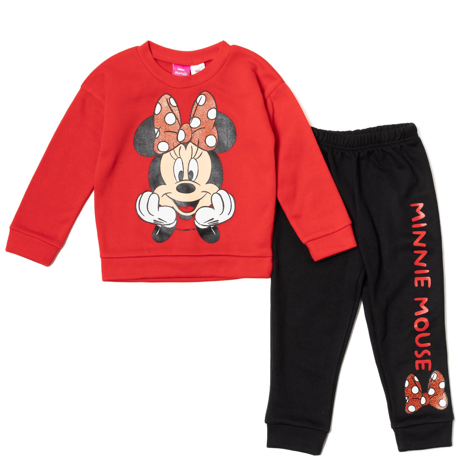Disney Minnie Mouse Fleece Sweatshirt and Pants Outfit Set Newborn to Big Kid Sizes (Newborn - 14-16)