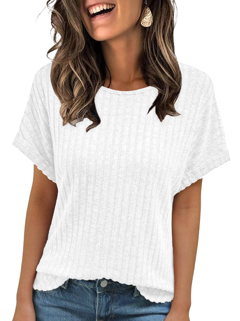 AUTOMET Women Textured Shirts Fall Sweaters Loose Fit Short Sleeve Tunic Tops 2025 Dressy Casual Business Blouses-25