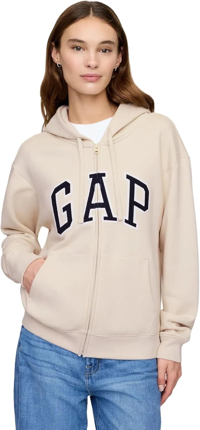 GAP womens Logo Hoodie Hooded Full Zip Sweatshirt-46