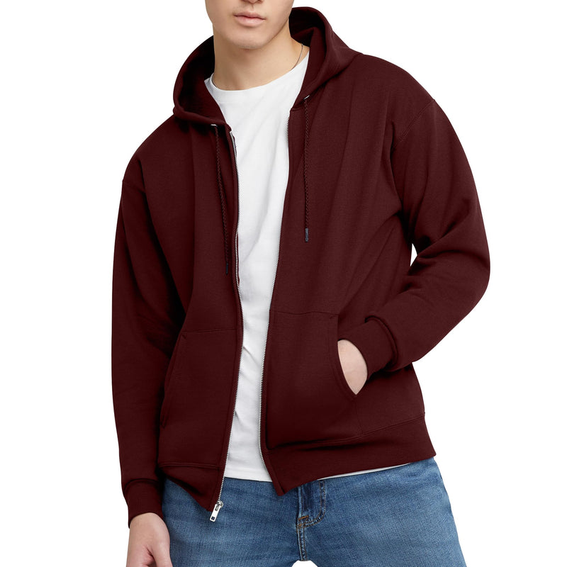Hanes mens Zip-up Hoodie, Ecosmart Fleece Full-zip Hoodie for Men, Hooded Sweatshirt-60