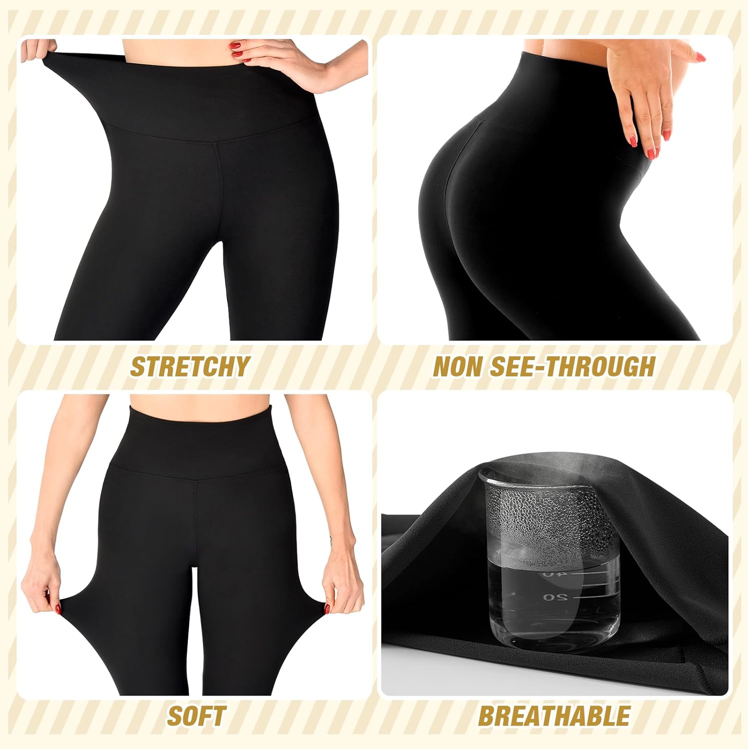 CADITEX Leggings for Women, No See Through High Waisted Workout Yoga Leggings for Women