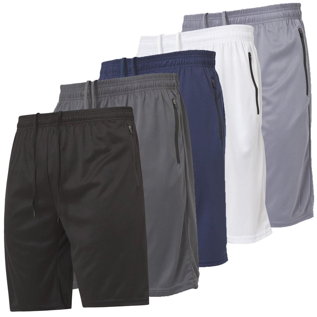 Ultra Performance Mens 5 Pack Athletic Running Shorts, Loose fit Basketball Gym Workout Shorts for Men with Zippered Pockets