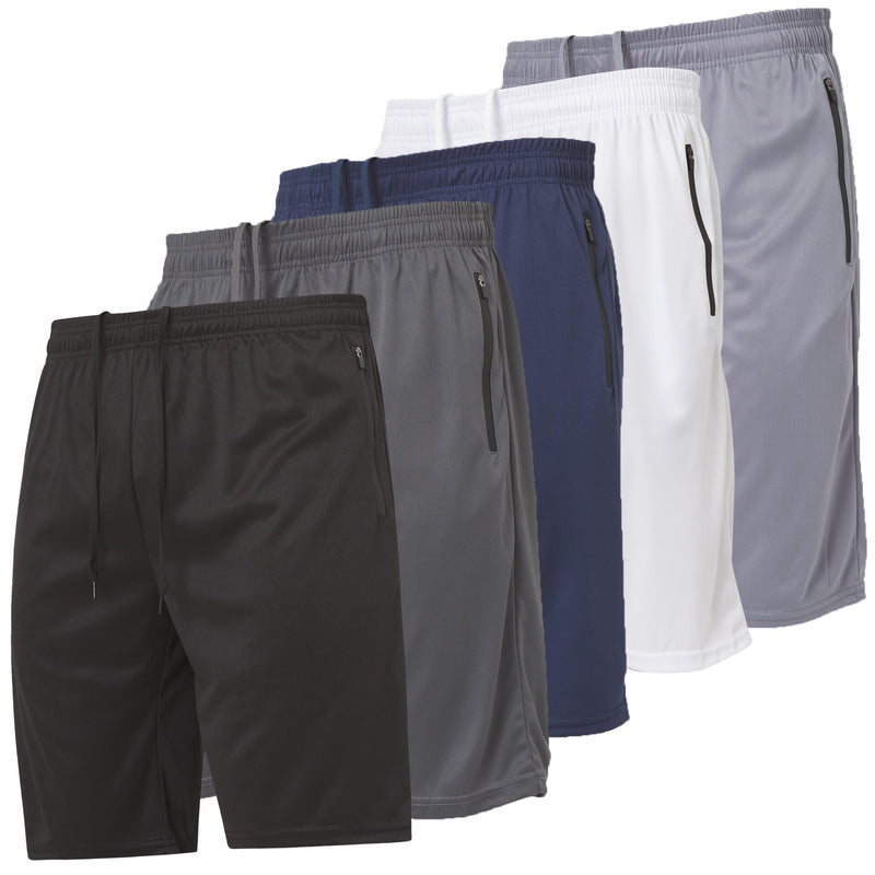 Ultra Performance Mens 5 Pack Athletic Running Shorts, Loose fit Basketball Gym Workout Shorts for Men with Zippered Pockets