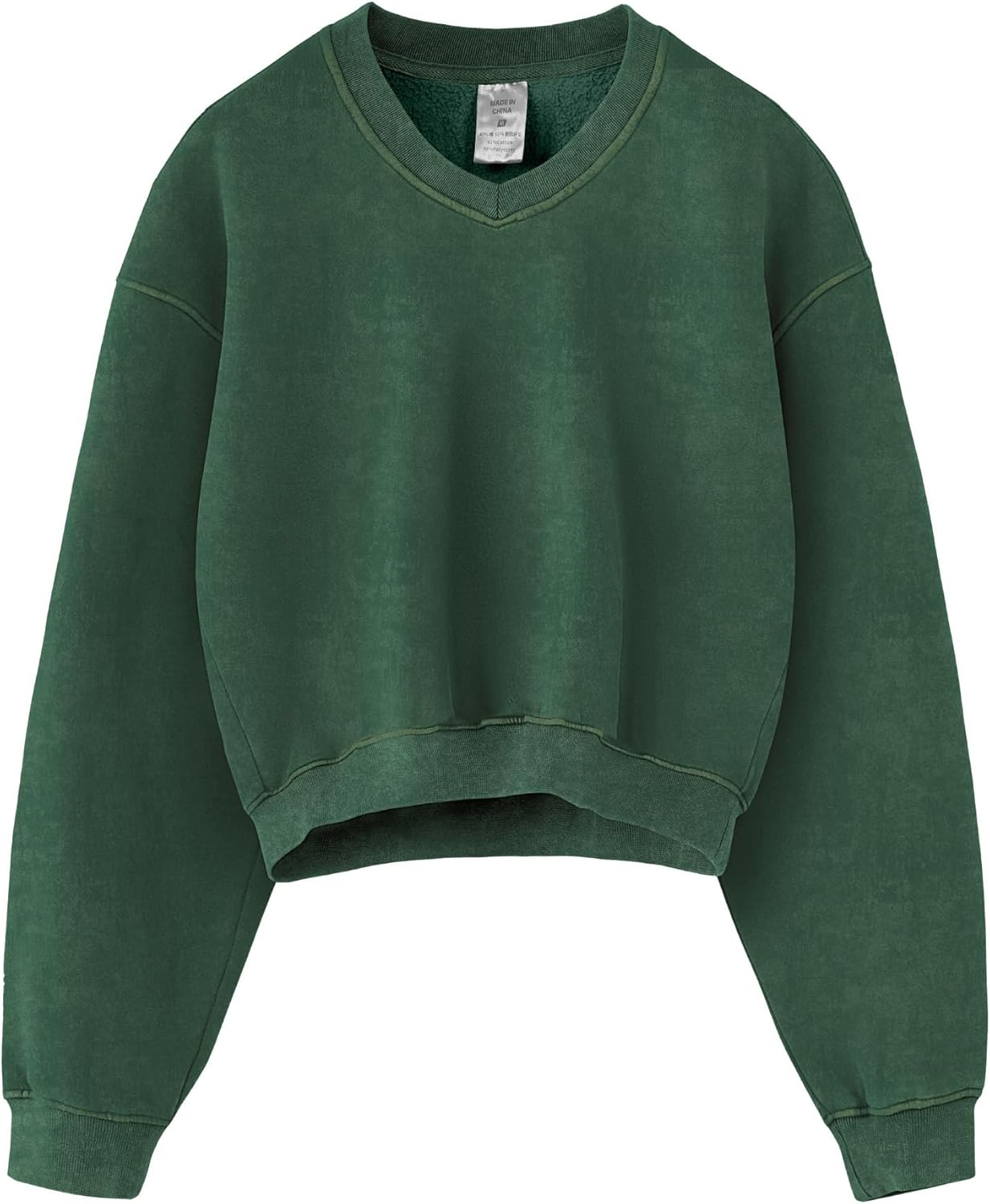Hatant Sweatshirt for Women Acid Wash Athletic Hoodie Heritage Fleece V-neck Long Sleeve Hoodie Fleece Women Sweatshirt-7