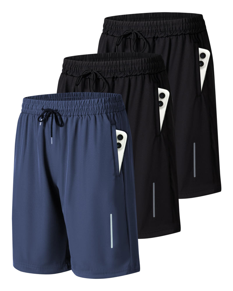 JWJ Mens Athletic Gym Workout Shorts Lightweight Quick Dry Running Basketball Shorts with Zipper Pockets
