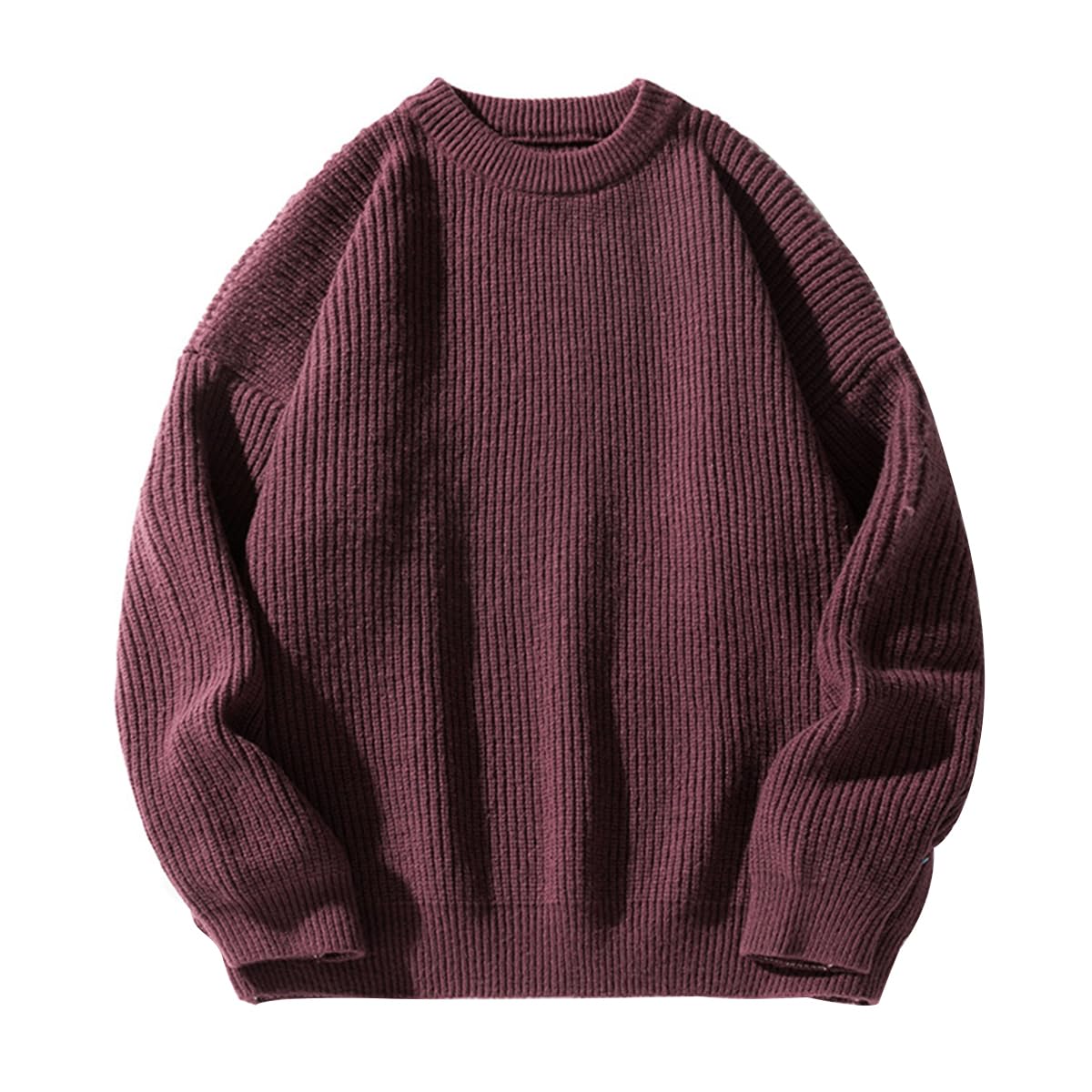 Mens Oversized Sweater Unisex Crewneck Cable Knit Sweater Pullover Aesthetic Streetwear Casual Sweaters Jumper-14