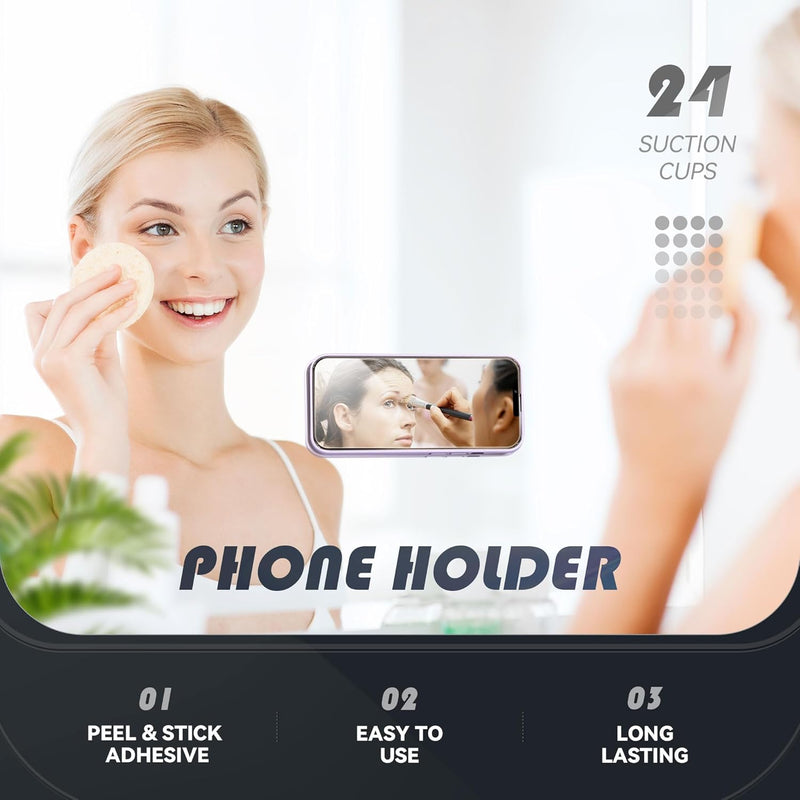 Silicone Phone Sticky Grip, Suction Phone Case Mount for iPhone and Android, Hands-Free Sticky Cell Phone Grip, Mobile Fidget Mirror Holder for Selfies and Videos