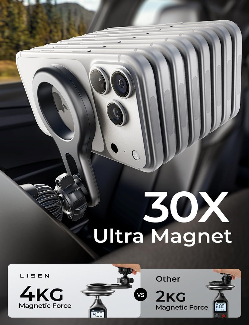 LISEN for MagSafe Car Mount, 2026 Magnetic Phone Holders for Your Car Air Vent Phone Mount, Hands Free Cell Car Phone Holder Accessories for Men Women fit iPhone 17 17e 16 15 14 13 12 Pro Max Kids