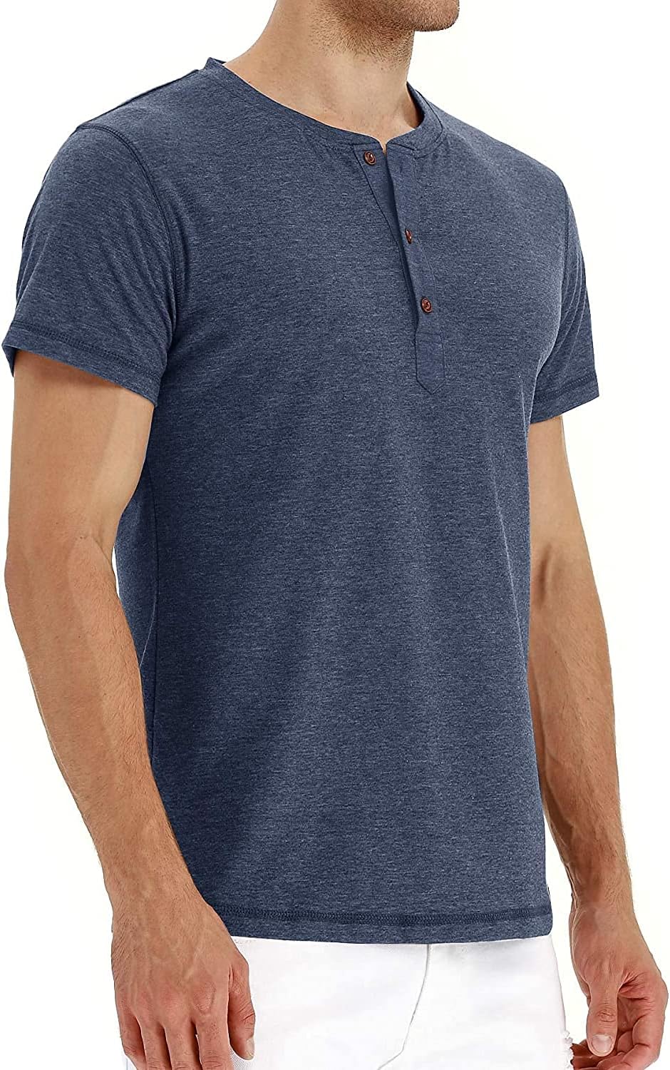 Sailwind Mens Henley Short Sleeve T-Shirt Cotton Casual Shirt